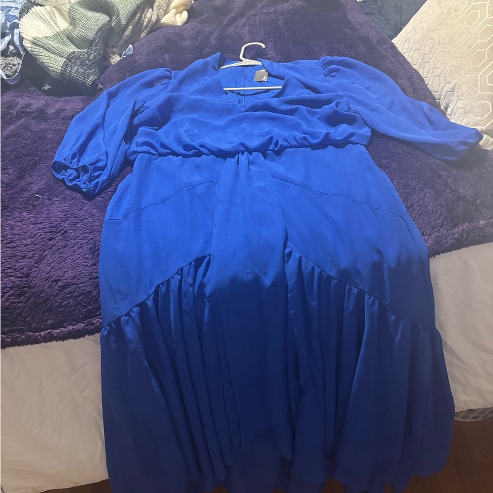 Taylor Royal Blue Long Sleeve Dress